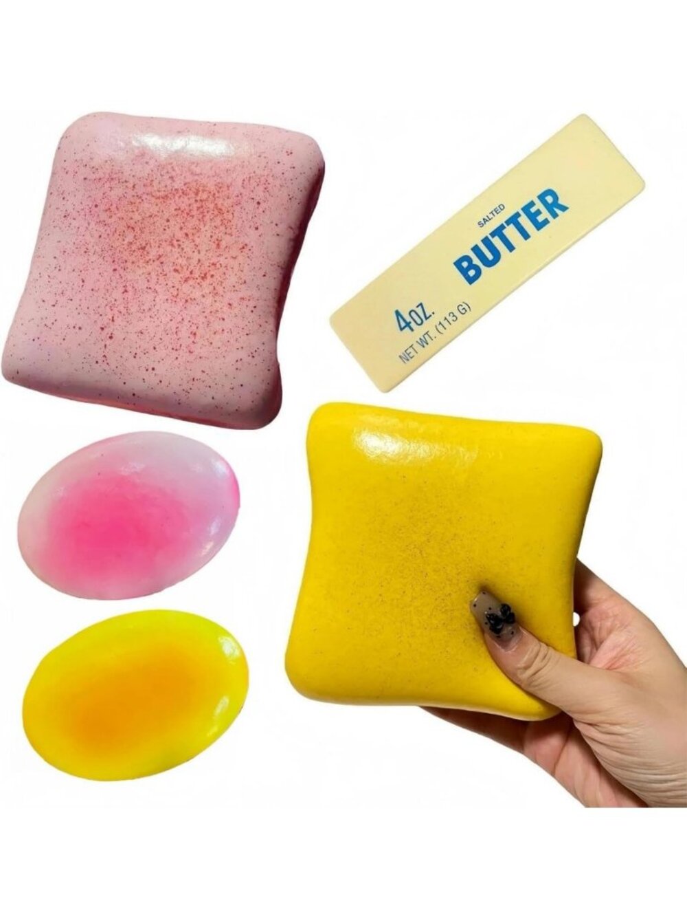 5-Pack Slow Rising Food Squishies Set - Stress Relief Squeeze Toys, Cute Fidget
